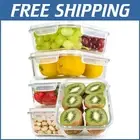 BPA Free Glass Food Storage Containers, 5-Pack - 36oz, Oven & Microwave Safe