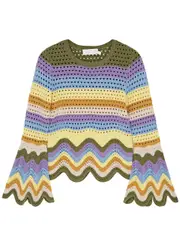 Zimmermann Raie Striped Open-knit top - Multicoloured - 1 1