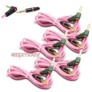 5X 4FT 3.5MM AUX AUXILIARY L-SHAPE AUDIO CABLE PINK FOR NOKIA LUMIA 820 Z10 Z30