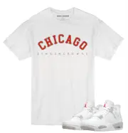 Tee shirt For Air Jordan 4 Retro White Oreo Tech Grey Sneakers. Chicago