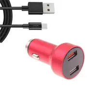 For Galaxy A11/A21/A51/A71 24W Fast Car Charger 2-Port 6ft USB-C Cable DC Socket