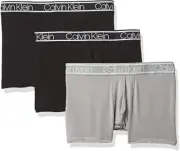 Calvin Klein Mens 3-Pack Medium The Ultimate Comfort Boxer Brief Gray Black