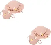[SHERCHPRY] Children's Sunscreen Straw Hat Suits Sun Catcher Kits for Bonnets Beach Tote Bag Straw Hat Silk Bonnet Floppy Hat Purse Tote Straw Handbag Pink