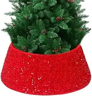 [Generic] Christmas Tree Necklace - Sequin Christmas Tree Skirt | 22 Inch Glitter Sequin Tree Skirts,Glitter Sequin Tree Skirts