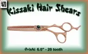 Kissaki Pro Hair Orichi 20 tooth Rose Gold Hair Thinning Shears Barber Scissors