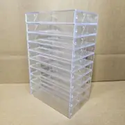 NO POSTS Cassette Case (10 pack) - clear storage game tape case, NO Pegs