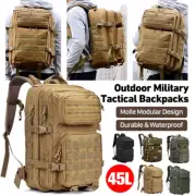 45L Military Tactical Backpacks Army Camping Molle Bag Hiking Rucksack Outdoor