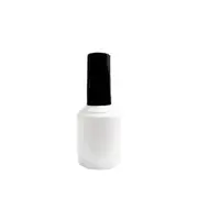 Empty Glass White Nail Lacquer Gel Polish Liquid Art Bottle Refillable 15ml
