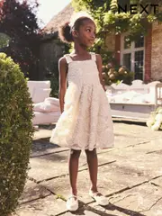 Cream 3D Floral Flower Girl Dress (3-16yrs) (E47972) | $101 - $114