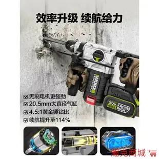 【WORX威克士 24H出貨】20V 三用鋰電無刷免出力鎚鑽 WU388.5 24mm