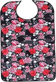 Adult Double Layer Bib Burp Cloth for Elderly Printed Clothing Protector for Dining Lightweight and Easy to Use for Home Care