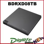 Pioneer External Slim Blu-ray Burner BD CD DVD Writer USB 3.2 Type-C BDRXD08TB