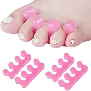 Toe Separators, 4pcs Soft Silicone Toe Spacers, Washable Reusable Toes Separator for Pedicure, Portable Toes Spacer for Women