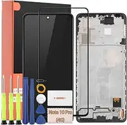 TGHongKy for Xiaomi Redmi Note 10 Pro Display for Redmi Note 10 Pro M2101K6G LCD Replacement Screen Replacement Panel Touch Digital Complete Assembly with Tool Kit - Black with Frame