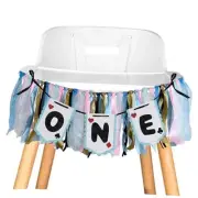 Alice in Wonderland Theme Highchair Banner, 1st Birthday Girl Birthday Party