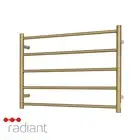 Radiant RTR03 Heated Towel Rail-750 x 550mm-Brushed Gold-Bottom Left Wiring
