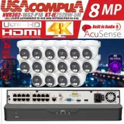 UNIVIEW 16ch 4K NVR NDAA Network Uniview 16x5MP Audio IP Camera Security Kit