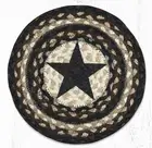 Black Star 10" Round Placemat Trivet Earth Rugs, Braided Jute, Brown