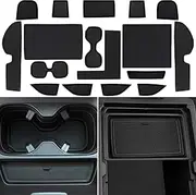 Center Console Liner for Honda CRV Accessories 2023 2024 2025, for CR-V Cup Holder Mat, Coaster Trim, Non-Slip Dust Interior, Door Slot Pad, Custom Rubber Decoration Insert (17pcs, Black Trims)