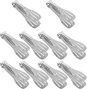 HOLIDYOYO Mini Kitchen Tongs Set of 10 Stainless Steel Salad Tongs for Party Appetizer and Wedding