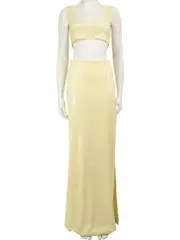 Yellow Sequin Top & Skirt Co-Ord