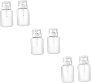 FRCOLOR 6 Pcs Empty Nail Polish Bottles Alcohol Dispenser Depotting Makeup Containers Nail Pump Dispenser Nail Bottles White Nail Polish Liquid Storage Bottle with Lock Water