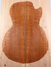 5A Figure Electric Bass/Guitar Top Flame Worm-hole Maple Wood Set Luthier Supply