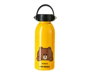 JunChang 360ml Large Capacity Stainless Steel Cartoon Vacuum Flask Sports Bottle Suitable for Children Outdoor Travel-Yellow