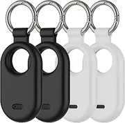 for Samsung Smarttag2 Case,4 Pack Silicone Keychain Galaxy Smart Tag 2 Holder,GPS Tracker Protective Cover with Keyring for Backpacks, Keys,Luggage, Wallet