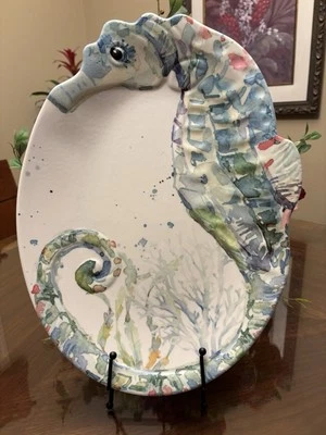 Modern Southern Home Seahorse Large Melamine Serving Platter Tray