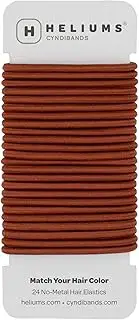 Auburn Red No-Metal 4mm Elastic Hair Ties Color Match Ponytail Holders - 24 Count