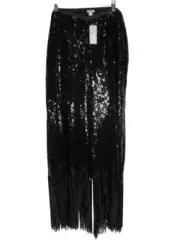 River Island NWT Women's Black Sequin Fringe Evening Pants, Size 14