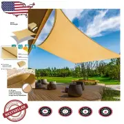 Rectangle Sand Sun Shade Sail 9'x12' – Customizable Canopy for -Round Use