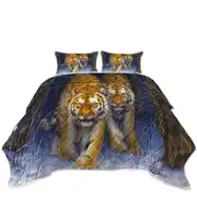 Cool Animal Art Two Tigers in the Siberian Forest Coverlet