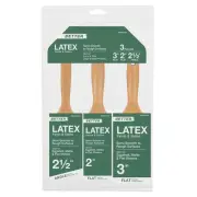Paint Brush Set 3pc Polyester Blend Angled Flat Wood Handle for Latex PaintStain