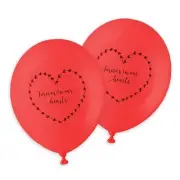 25 Red 'Forever In Our Hearts' Biodegradable Funeral Remembrance Balloons -