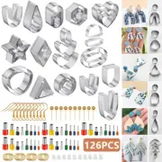 126 Pcs Polymer Clay Cutters Set Stainless Steel Clay Earring Cutters with njCWi