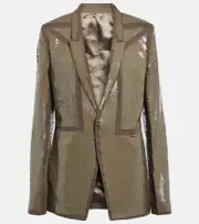 [Rick Owens] Rick Owens Sequined single-breasted cotton blazer AU 6 neutrals