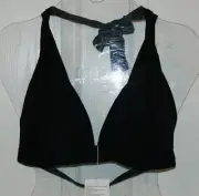 COCOSHIP Black Women's Ruched Bikini Top Molded, Black, Size 36 B/C
