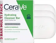 CeraVe Hydrating Cleanser Bar | Soap-Free Body and Facial Cleanser with 5% Moisturizing Cream | Fragrance-Free |3-Pack, 4.5 Ounce Each