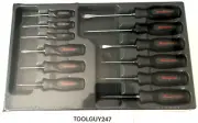 SNAP ON TOOLS SGDXW120BDT 12pc Soft Grip Combination Screwdriver Set DK GREY NEW
