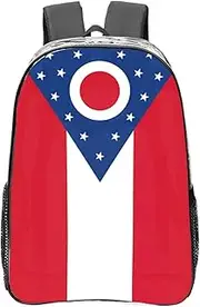 HJLUUFT Ohio State Flag print Clear Backpack for Stadium Events, Small Clear Backpack for Concert Festival Sports