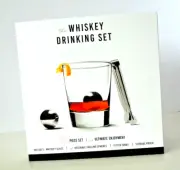 The Whiskey Drinking Gift Set: 2 Chilling Spheres, 1 Whiskey Glass, Tongs, Pouch