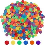 Coopay 300 Pieces Counters Counting Chips Plastic Markers Mixed Colors for Bingo Chips Game Tokens, Contain White, Blue, Green, Yellow, Red, Purple Colors