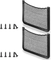 Frienda 2 Pcs ABS Plastic Frame Car Storage Net Bag Phone Car Mesh Net Holder RV