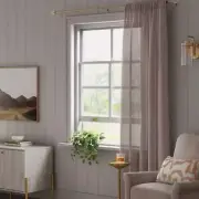 Threshold Light Filtering Textural Sheer Brown Single Curtain Panel 54" x 63"