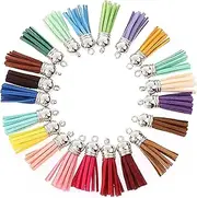 100 Pieces Keychain Tassels,Party BESTBUY Bulk Leather Tassel,Colored Tassel Pendants Charms for Keychain DIY Projects,Bracelets, Earrings,Bracelets and Acrylic Key Chain Blanks and Craft Supplies.