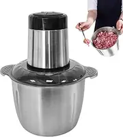 Meat Grinder - Electric Food Chopper - 2L Multifunctional Stainless Steel Compact Food Processor for Kitchen Prepping Mincing Burgers Onion Meal Prep Chopping Home Cooking