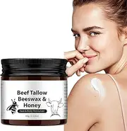 Tallow And Honey Balm,Beef Tallow And Honey Balm,Beef Tallow Moisturizer,Beef Tallow Beeswax & Honey Face & Body Moisturizer,Beef Tallow Beeswax And Honey Face Moisturizer (1pcs)