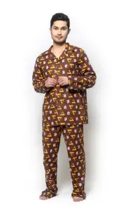 Mens AFL Official Hawthorn Hawks Cotton Flannelette PJS Set